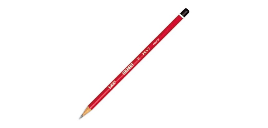 BIC Crayon Gilbert 33, dureté: HB, rond, laqué en rouge
