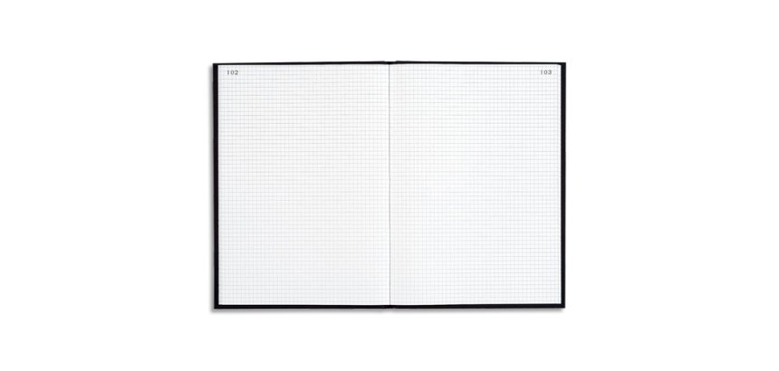 Registre 297X210 Quadrillé 300 pages foliotées - Noir toilé