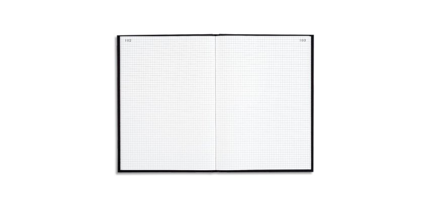 Registre 340X225 Quadrillé 300 pages foliotées - Noir toilé