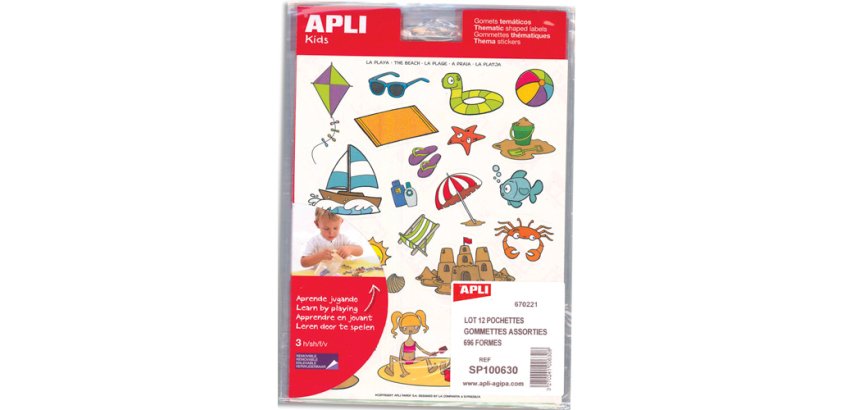 Gommette apli kids collectivites thematiques     assorties 696 unites