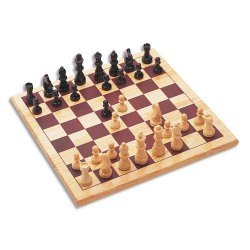 Jeu d'échecs plateau 30x30cm pièces en bois massif 2 joueurs dès 7 ans