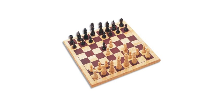 Jeu d'échecs plateau 30x30cm pièces en bois massif 2 joueurs dès 7 ans