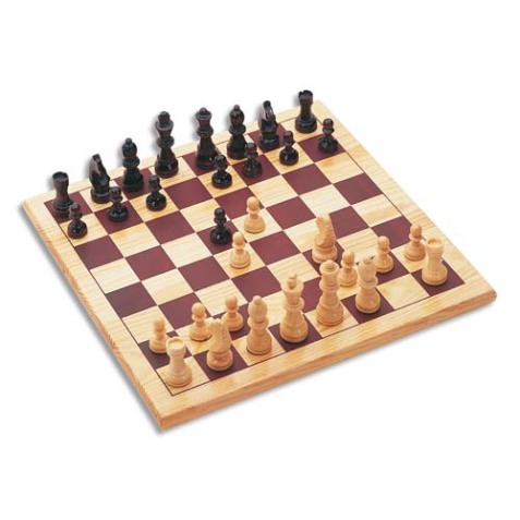 Jeu d'échecs plateau 30x30cm pièces en bois massif 2 joueurs dès 7 ans