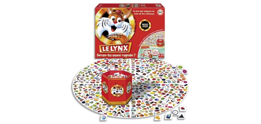 Jeu d'observation et mémorisation Le Lynx, pour 6 joueurs, 1 plateau, 304 cartes, 18 jetons