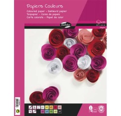 PAPIER COULEUR RECYCLÉ, Bloc de 30 feuilles 120g/m2 au format 29,7x42cm - Assortiment