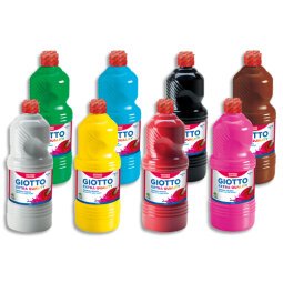 Lot de 8 x 1 litre de gouache liquide couleurs assorties