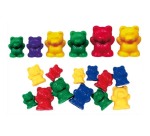 Lot de 96 oursons à trier 3 tailles 4 couleurs livré dans un seau de rangement