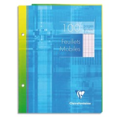 Feuillets mobiles sous étui A4 200 pages perforées petits carreaux
