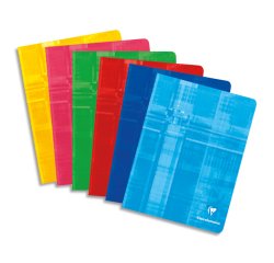 Cahier piqué 17x22cm 48 pages grands carreaux - Assortis