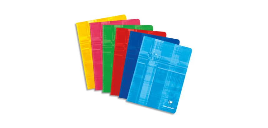 Cahier piqué 17x22cm 48 pages grands carreaux - Assortis