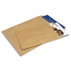 Boîte de 250 pochettes kraft Adour brun auto-adhésives 90g format 260x330mm 24