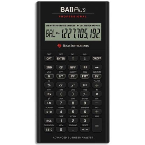 Calculatrice financière BA II Plus Pro IIBAPRO/TBL/4E6/B