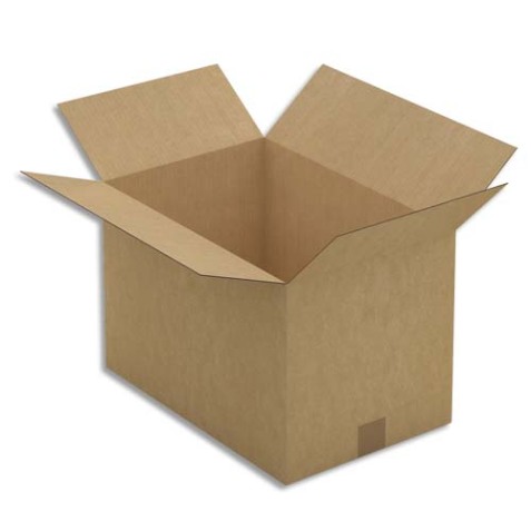 Paquet de 25 caisses américaines simple cannelure en kraft brun - Dimensions : 45 x 30 x 30 cm