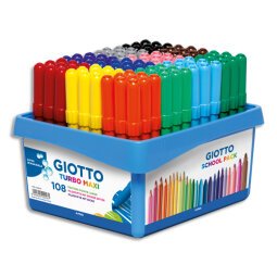 Schoolpack de 108 feutres Turbo Maxi couleurs assorties