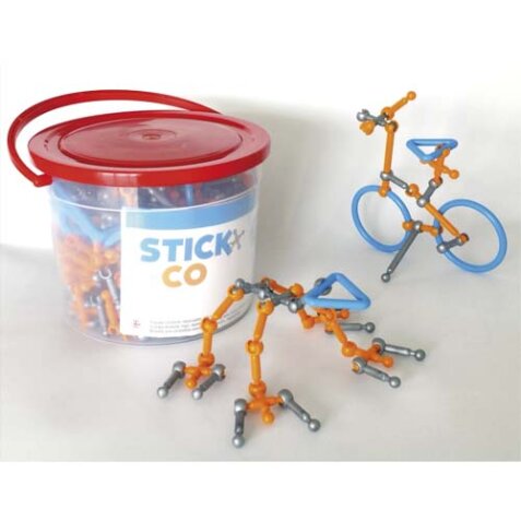 Jeu éducatif de construction Stick and Co 350 pièces assorties dans un seau