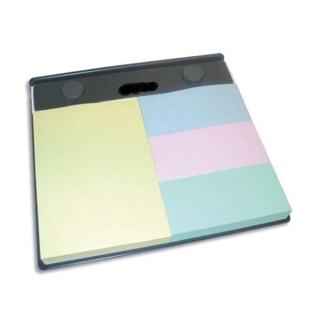 Support rechargeable format A6. 1 bloc 102x75mm + 3 blocs 34x75mm. Blocs couleurs pastels