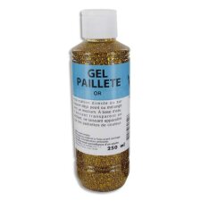 Flacon de 250 ml de gel pailleté or