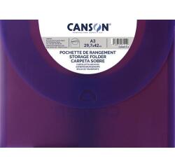 Pochette rangement canson polypropylène rigide dessin a3 420x297mm coloris vifs