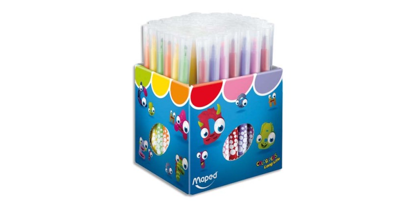 Feutres dessin COLOR'PEPS Long Life, présentoir de 72