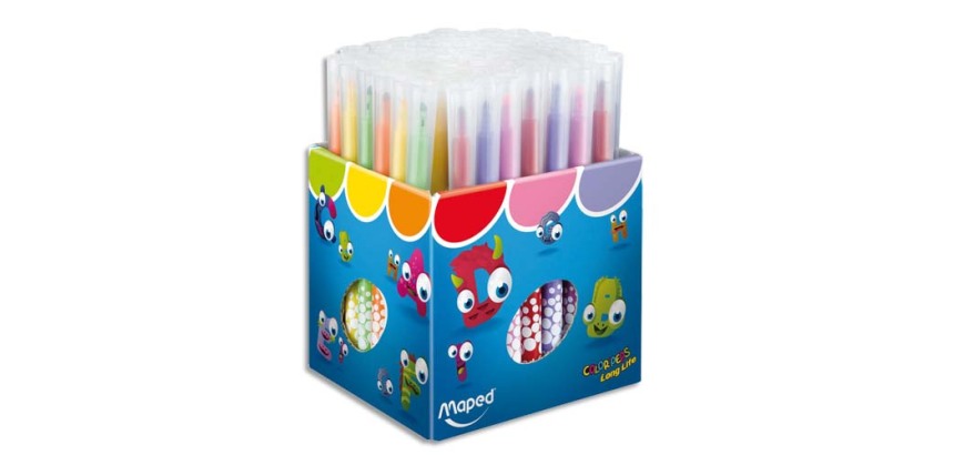 Feutres dessin COLOR'PEPS Long Life, présentoir de 72