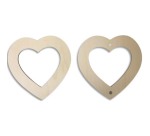 Lot cadres photo magnet graine creative bois 12x12 cm forme cîur a decorer 3 unites