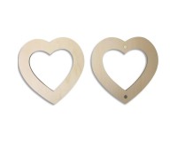 Lot cadres photo magnet graine creative bois 12x12 cm forme cîur a decorer 3 unites