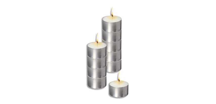 Lot de bougies chauffe-plat culture club avec socle metal 10 unites