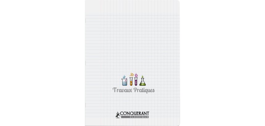 Cahier travaux pratiques Conquérant Classique piqûre 24 x 32 cm grands carreaux 48 pages