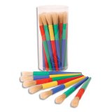 Boîte de 30 brosses rondes maternelle en soie de porc, longueur 18,2cm sortie de poils 32 mm