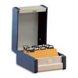 Boîte à fiches Provence format A5 en largeur H148 x P210 mm Gris, livré avec séparateur métallique