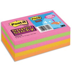 Lot de 4 blocs +1 super sticky repositionnables 76x127 mm BP823