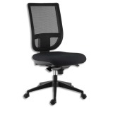 Siège ''Tertio'' dossier résille et assise tissu Noir,mécanisme synchrone,piétement nylon,sans accoudoirs