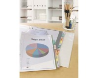 Intercalaires à onglets, 8 touches, PP, transparent