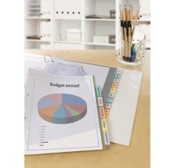 Intercalaires à onglets, 8 touches, PP, transparent