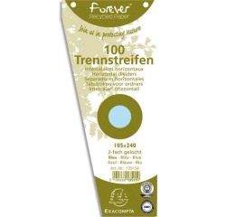 Intercalaires trapèze carte bristol unies perforées Forever - 105 x 240 mm - Paquet de 100