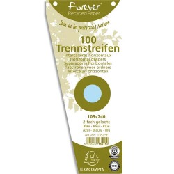 Intercalaires trapèze carte bristol unies perforées Forever - 105 x 240 mm - Paquet de 100