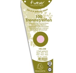 Intercalaires trapèze carte bristol unies perforées Forever - 105 x 240 mm - Paquet de 100