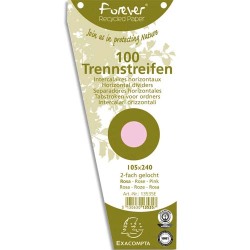 Intercalaires trapèze carte bristol unies perforées Forever - 105 x 240 mm - Paquet de 100