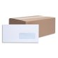 Boîte de 500 enveloppes blanches auto-adhésives 80g format 110X220mm DL fenêtre 35x100mm