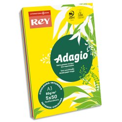 Ramette 50 feuilles x 5 teintes papier couleur intense ADAGIO assortis intenses A3 80g
