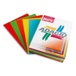 Ramette 40 feuilles x 5 teintes papier couleur intense ADAGIO assortis intenses A4 80g