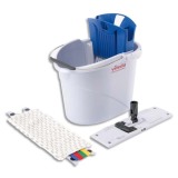 Kit Seau Gris capacité 10L L39 x H45 x P30 cm, presse Bleu, 1 MicroMop et 1 Mopframe pour 10-30 m2