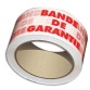 Adhésif polypropylène Blanc imprimé Rouge BANDE DE GARANTIE 50 microns - H48 mm x L100 mètres