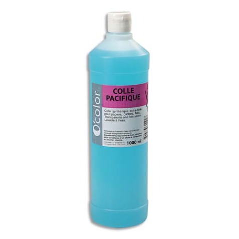 1litre colle synthétique forte. Non toxique. Lavable à l'eau. Collage papiers et cartons.
