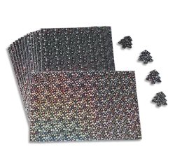 Papier holographique o'color a4 adhesif etoiles coloris    argent reflets arc en ciel    sachet 15 feuilles