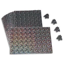 Lot de 15 feuilles A4 holographiques adhésives. Motif étoiles argent, refletsde l'arc en ciel