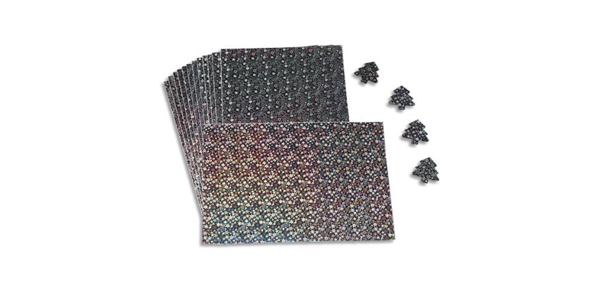 Papier holographique o'color a4 adhesif etoiles coloris    argent reflets arc en ciel    sachet 15 feuilles