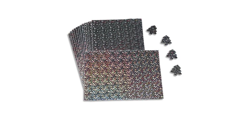 Papier holographique o'color a4 adhesif etoiles coloris    argent reflets arc en ciel    sachet 15 feuilles