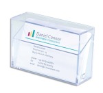 Boîte pr. cartes de visite, plastique dur, transparent