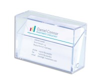 Boîte pr. cartes de visite, plastique dur, transparent